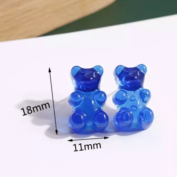 Blue Gummy Bear Candy Cartoon/Kawaii Gift for Kids/Teens Cute Retro Hook Earring - Picture 11 of 14